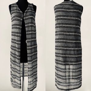 NWT Black + White Knit Duster Vest